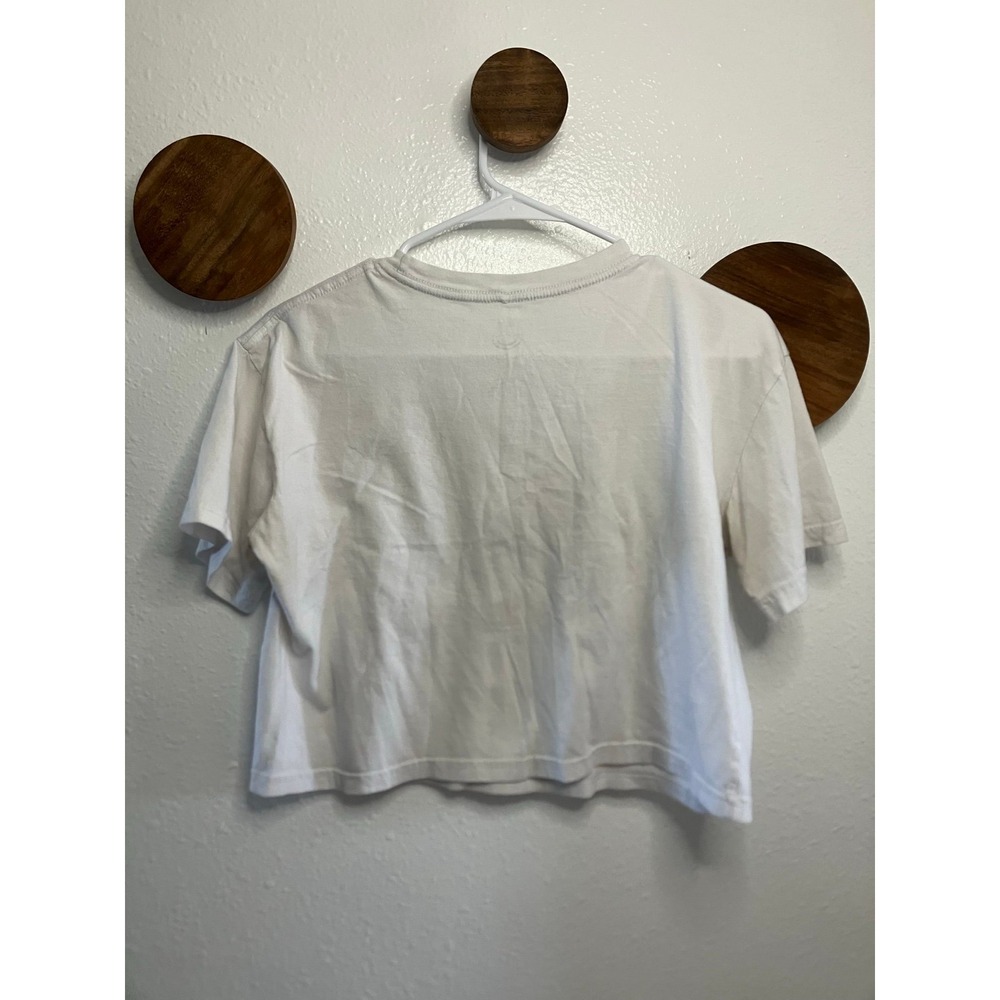 Social Culture Cropped White Mushroom T-Shirt Women's‎ Size Small - Picture 4 of 5